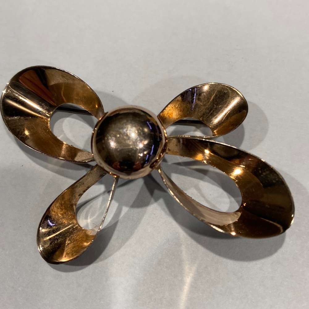 JORDAN VINTAGE STERLING SILVER BOW BROOCH, SIGNED